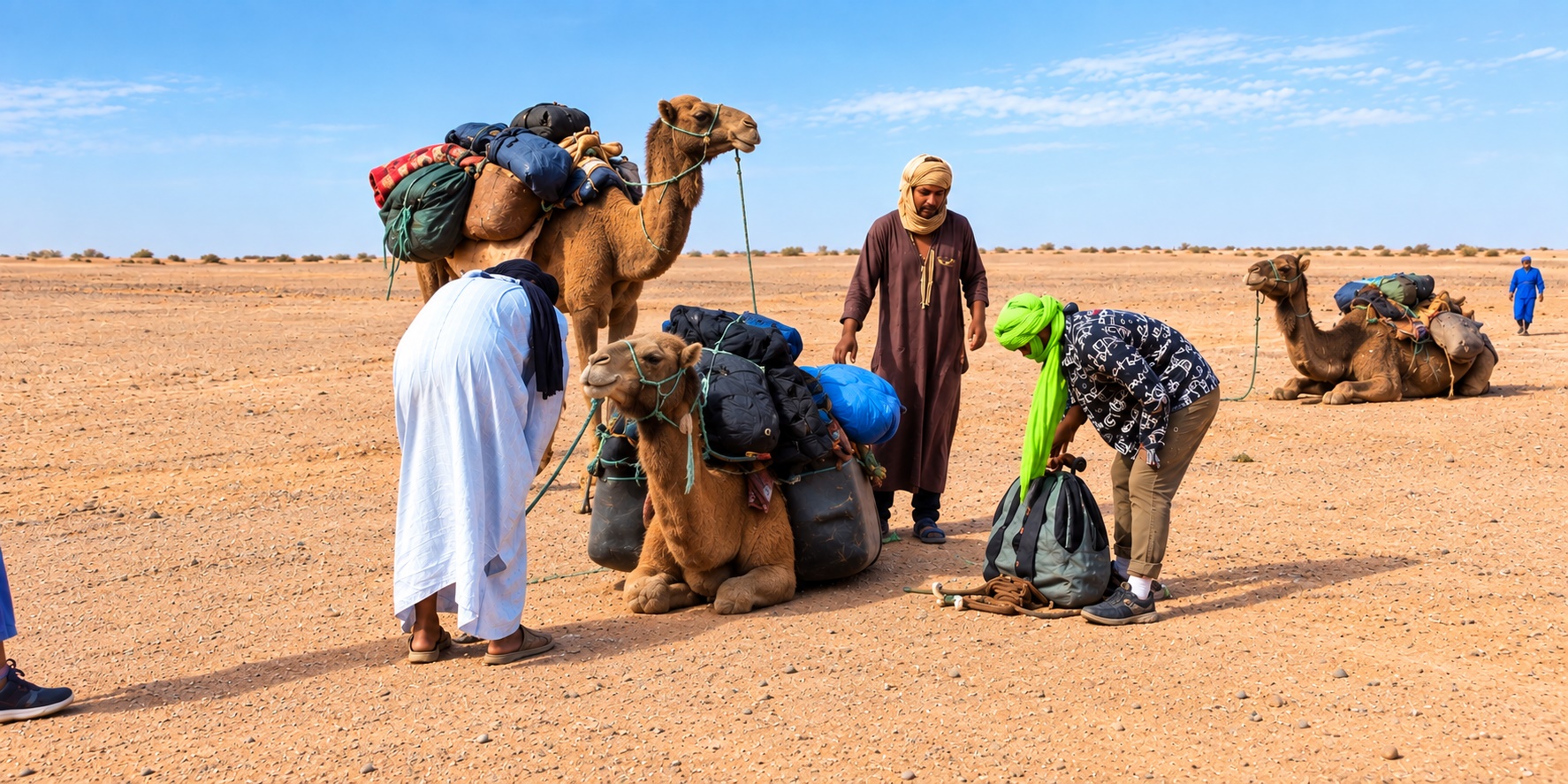Randonnée chamelière à Mhamid El Ghizlane